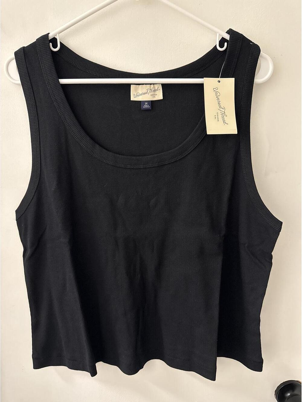 Universal Thread Black Ribbed Sleeveless Tank Top Size 2X
